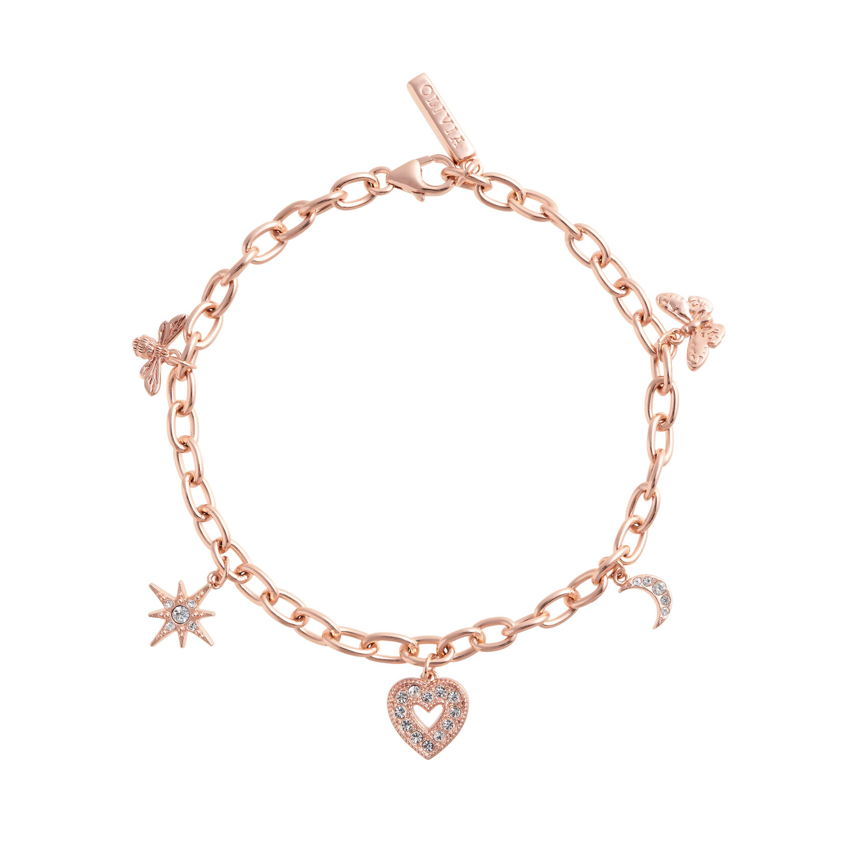 Rose Gold Charm Bracelet S/M