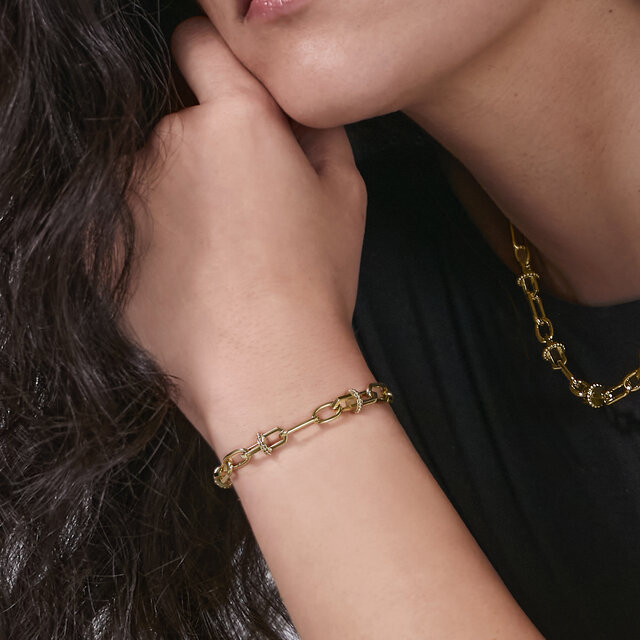 Mini Anchor Link Gold Plated Bracelet