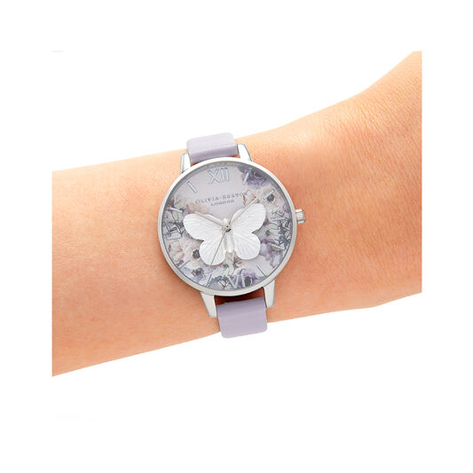 3D Butterly Parma Violet & Silver