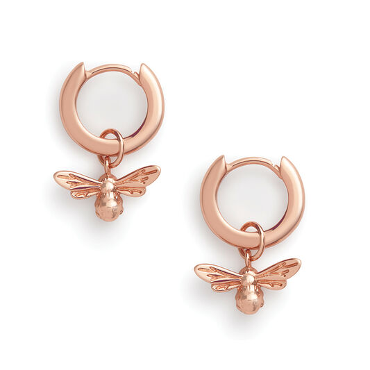 Lucky Bee Huggie Hoop Rose Gold
