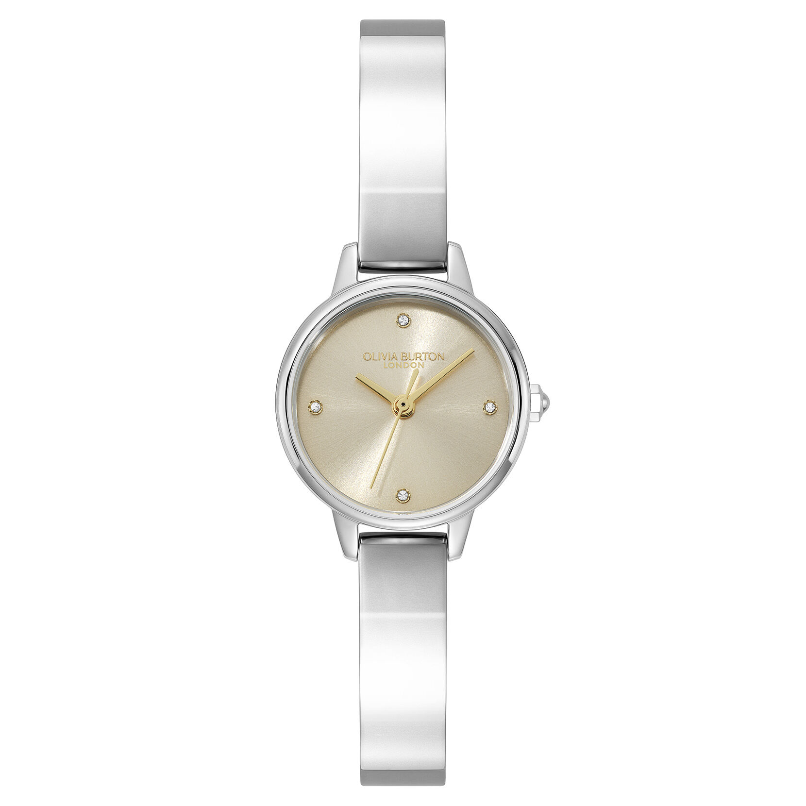 Classic 23mm Mini Champagne & Silver Bangle Watch | Olivia Burton