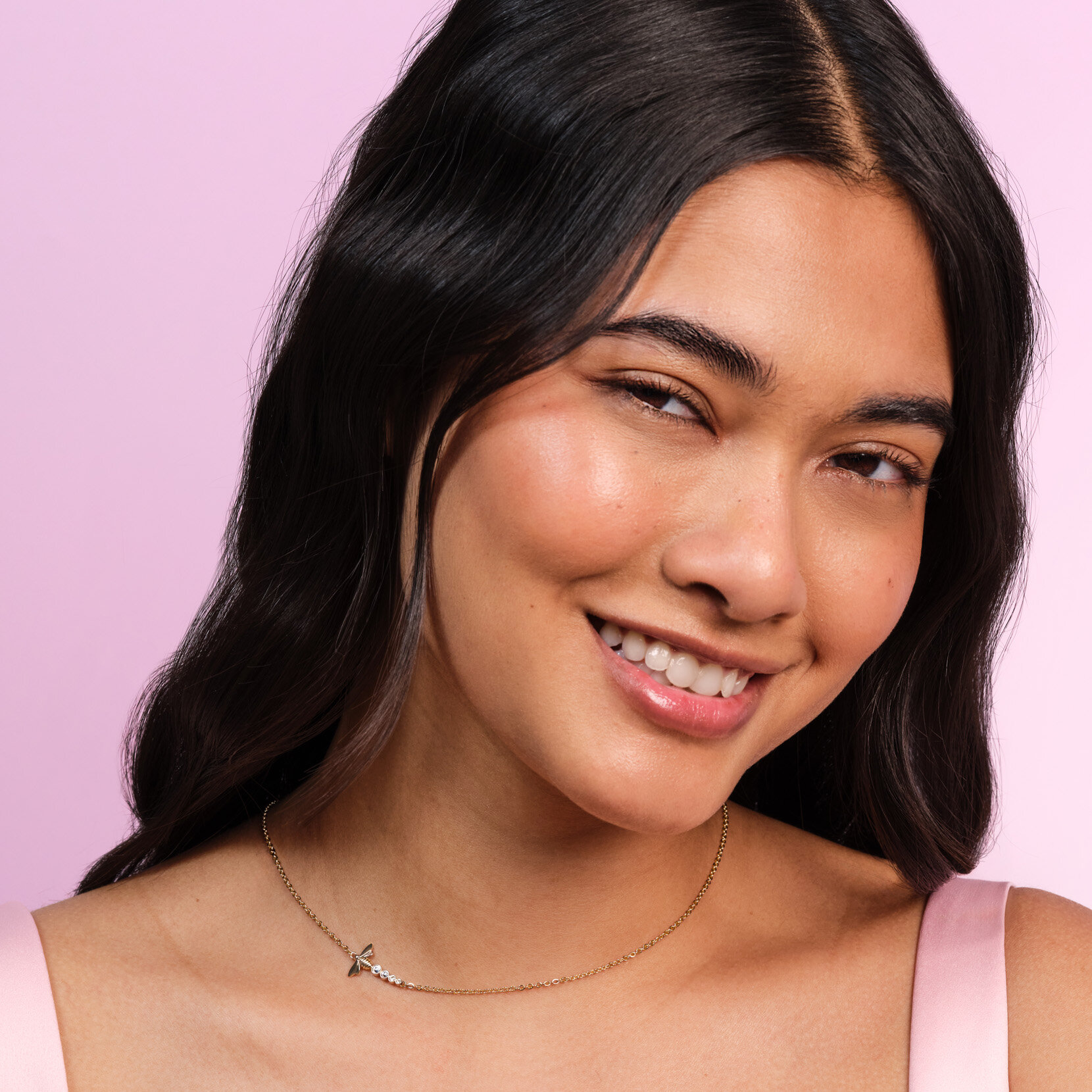 Ever Stacked Bee Rose Gold Plated Stacking Necklace