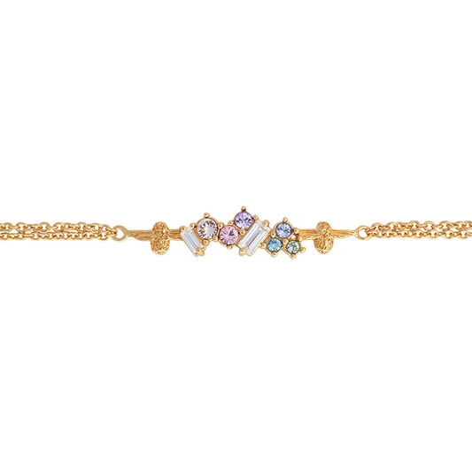 Rainbow Bee Chain Bracelet Gold