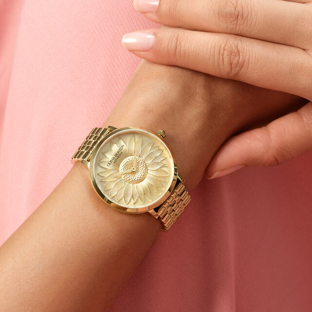 36mm Sunflower Gold Bracelet Watch