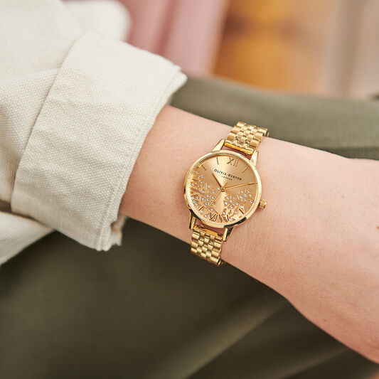 Bejewelled Lace Gold Bracelet