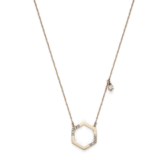 Crystal Honeycomb Rose Gold Plated Necklace