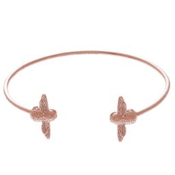 3D Bee Open End Bangle Rose Gold