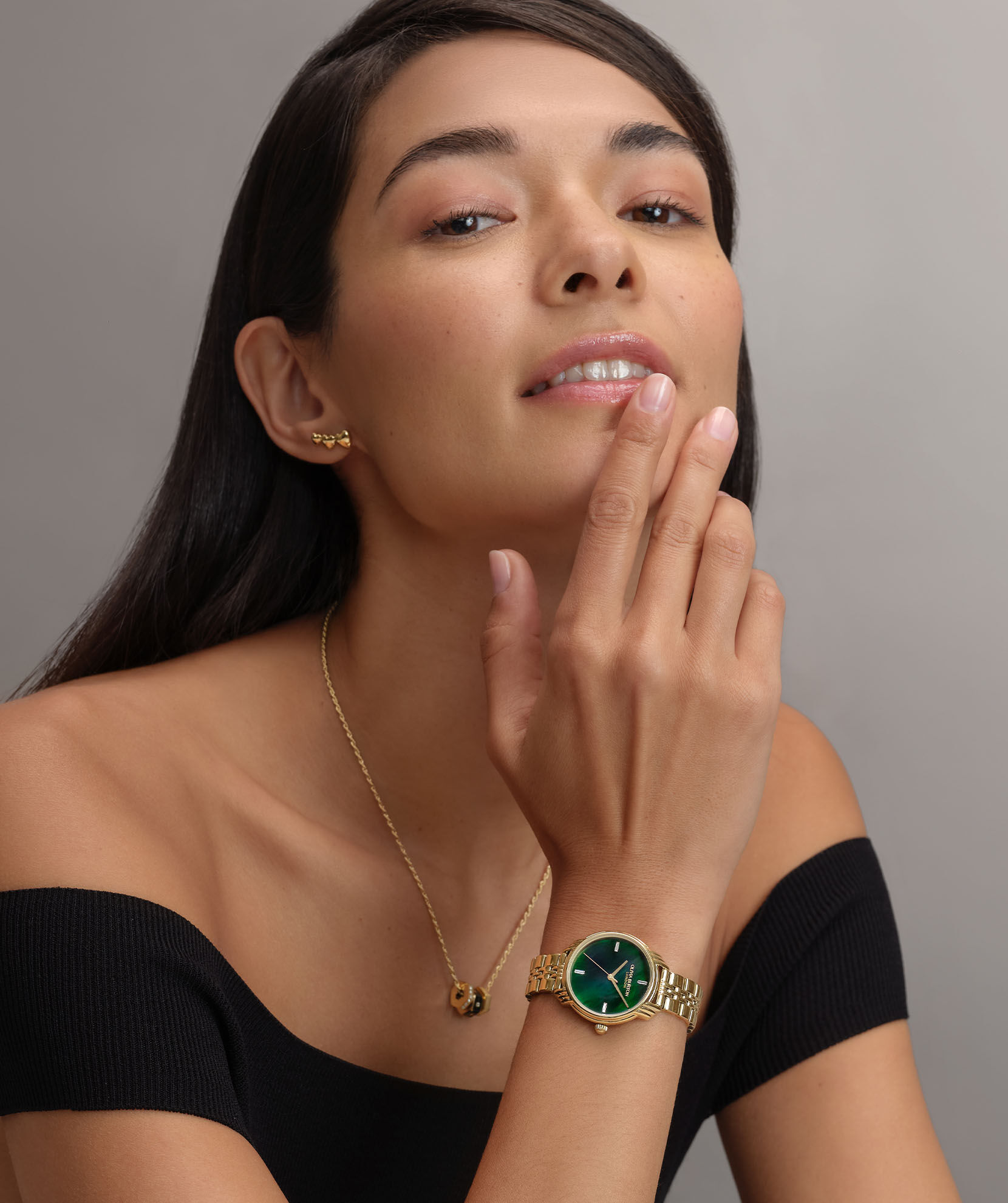 Classic 30mm Art Deco 2.0 Forest Green & Gold Bracelet Watch
