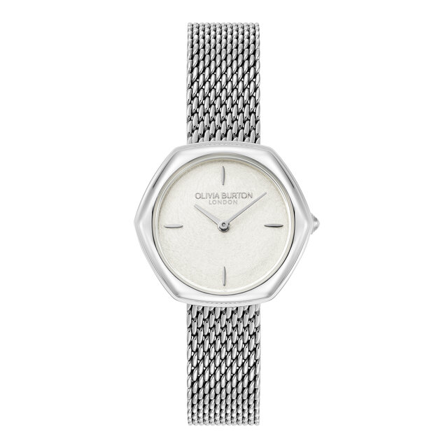 28mm Charing Silver Mesh Watch