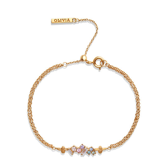 Rainbow Bee Chain Bracelet Gold