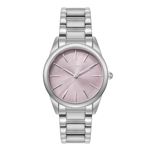 34mm Glowful Pale Lavender & Silver Bracelet Watch
