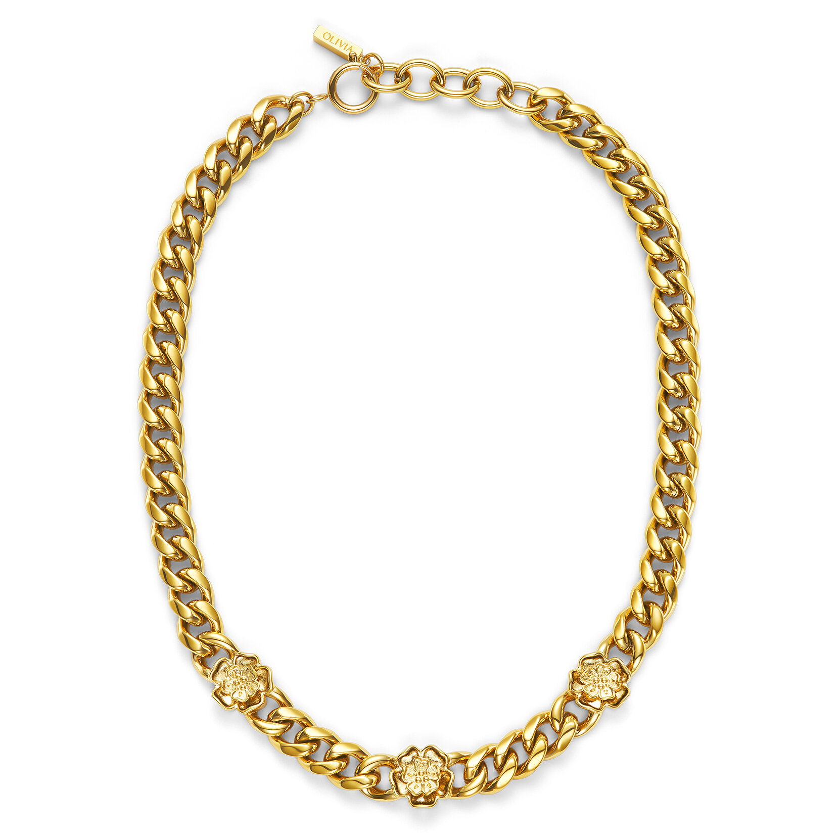 Tudor Rose Gold Plated Link Chain Necklace