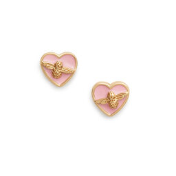 Love Bug Studs Pink & Gold