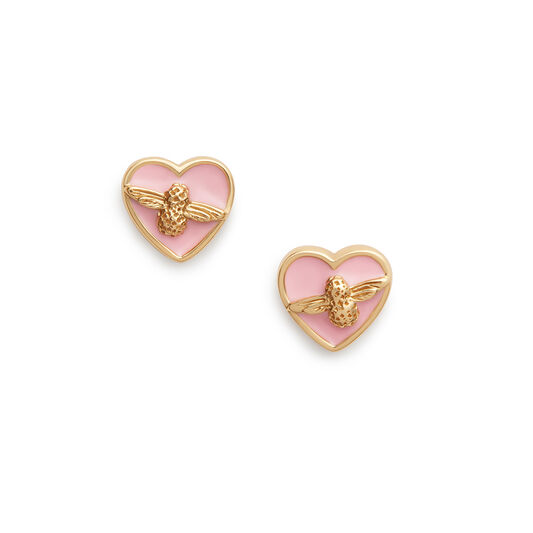 Love Bug Studs Pink & Gold