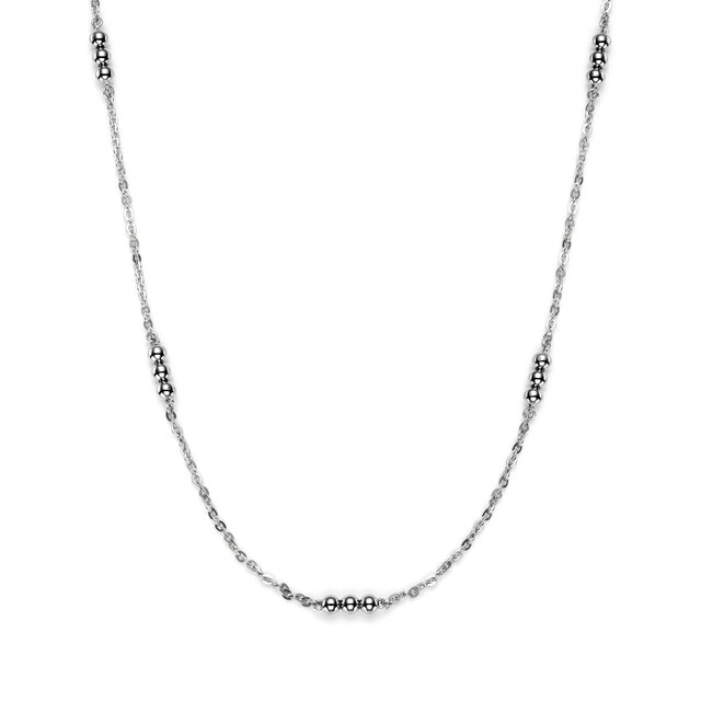 Ever Stacked Beads Silver Tone Stacking Necklace