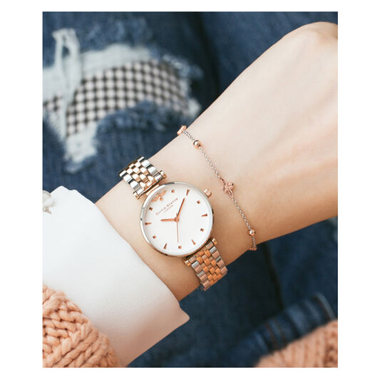 T-Bar Bracelet Silver & Rose Gold Watch
