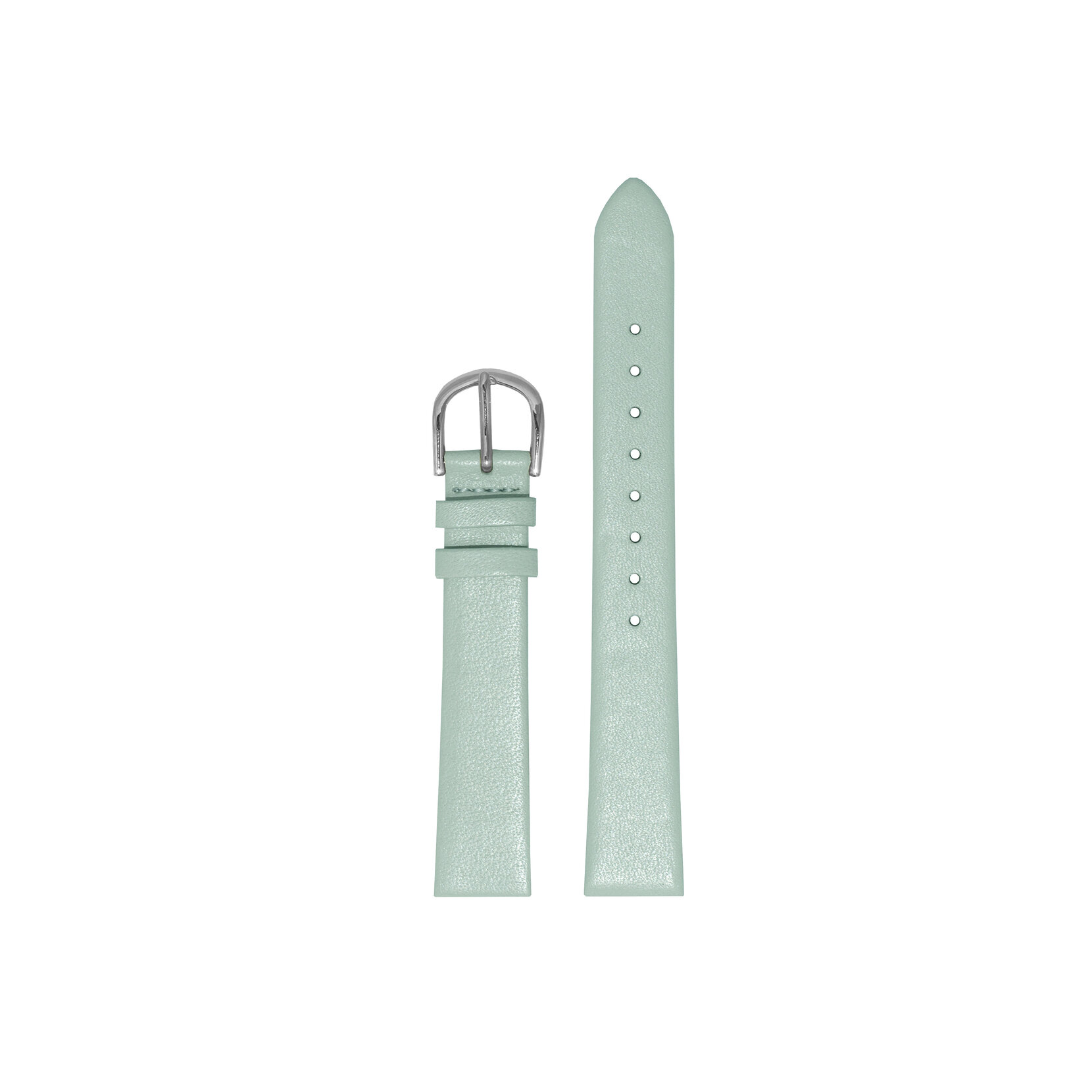 12mm Silver & Sage Green Leather Strap
