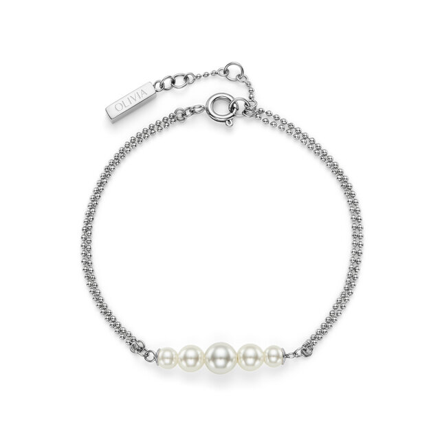 Pearls & Beads Silver Tone Bracelet