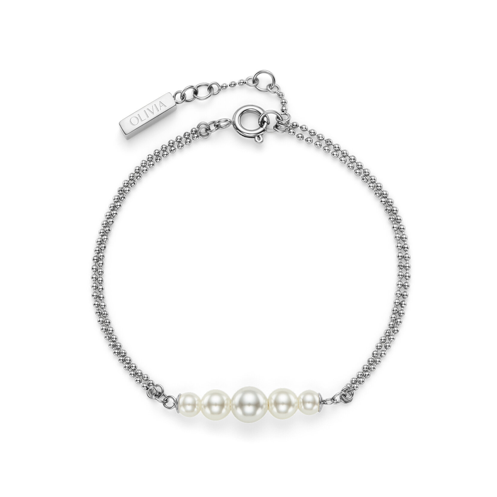 Pearls & Beads Silver Tone Bracelet