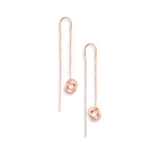 Interlink Threader Earrings Rose Gold