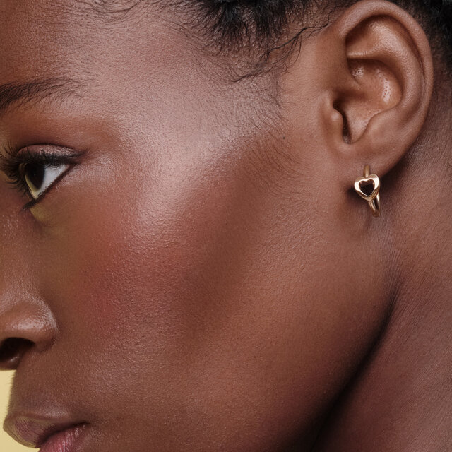 Kindred Interlink Heart Rose Gold Plated Hoop Earrings