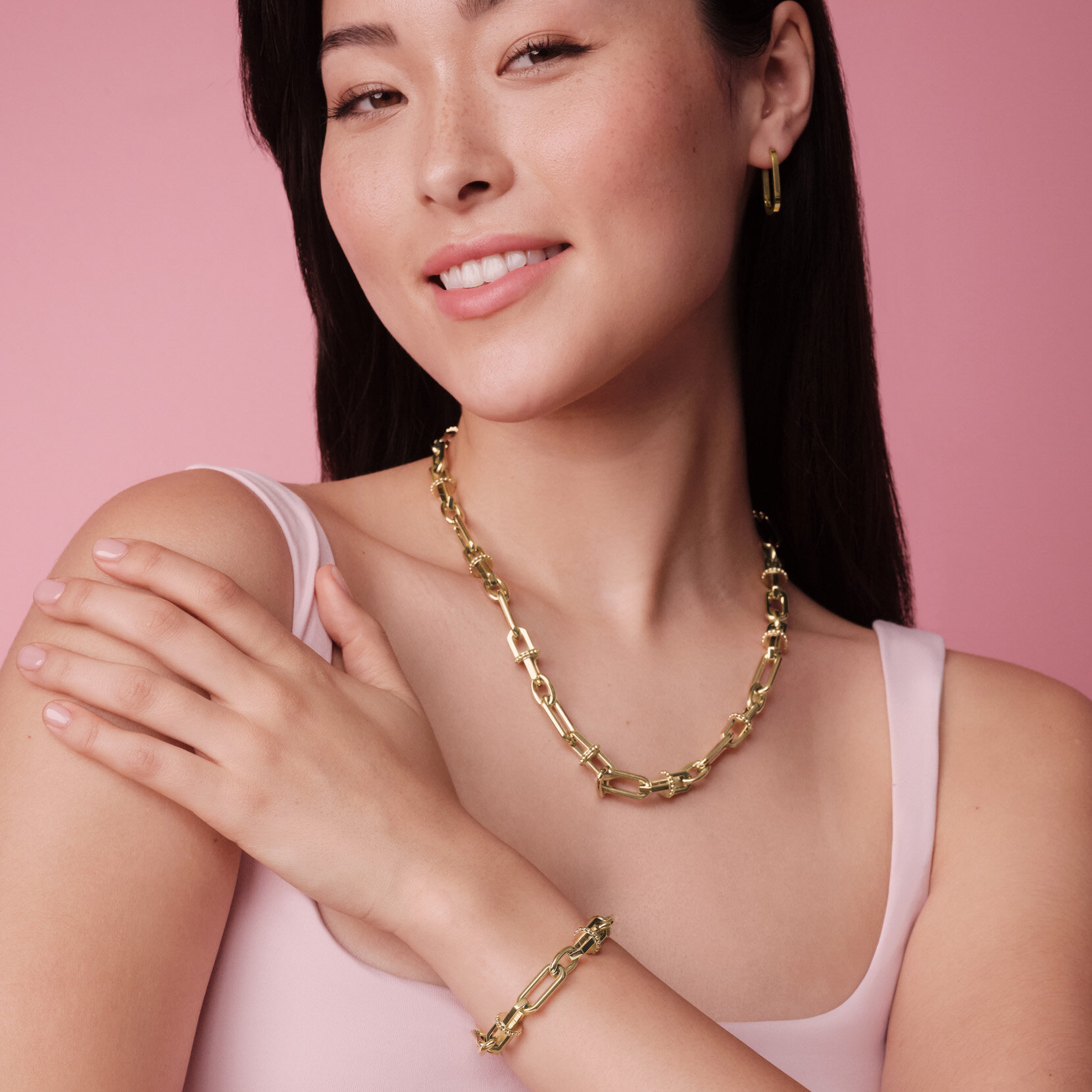 Anchor Link Gold Plated Necklace