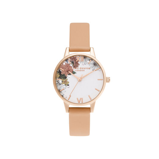 Midi Coral & Rose Gold Watch