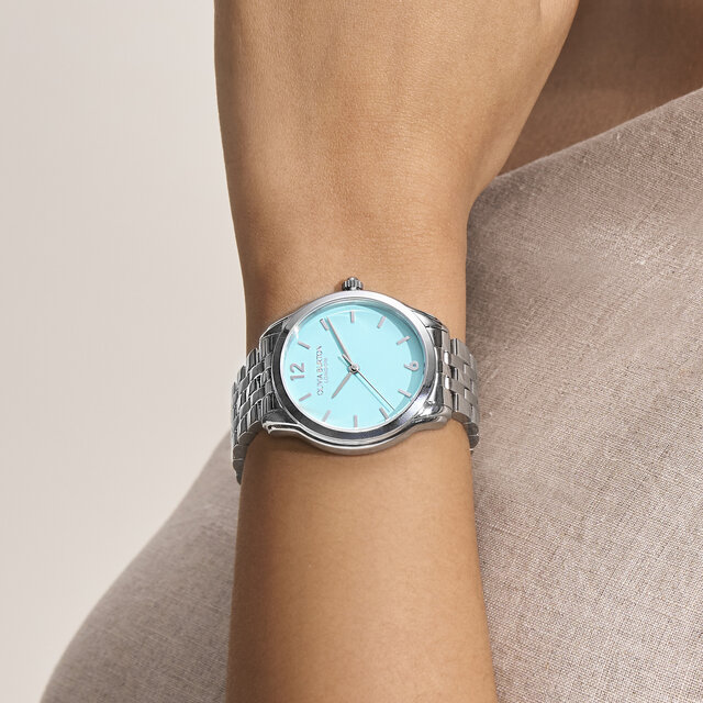 36mm Starlight Color Turquoise & Silver Bracelet Watch