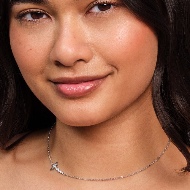 Ever Stacked Bee Silver Tone Stacking Necklace