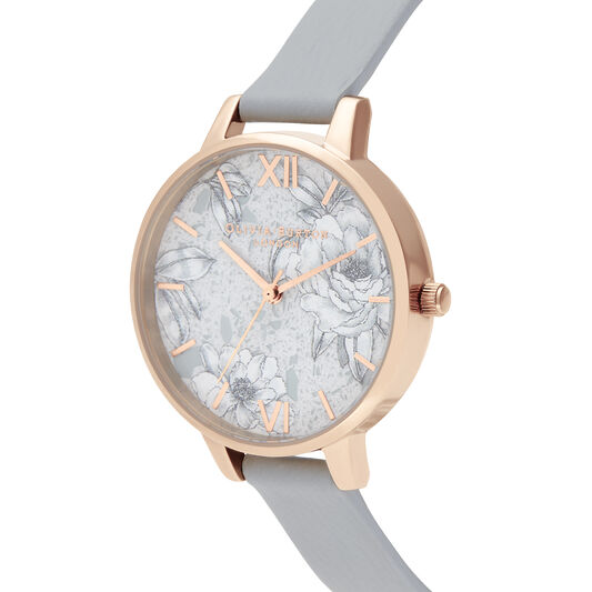 Terrazzo Florals Eco Light Gray & rose Gold