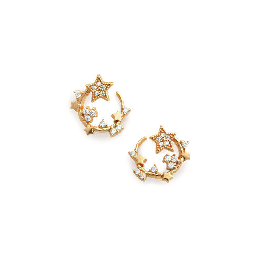 Celestial Swirl Hoops Gold
