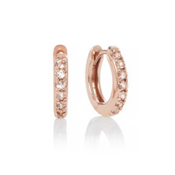 Huggie Hoop Earrings with White Topaz