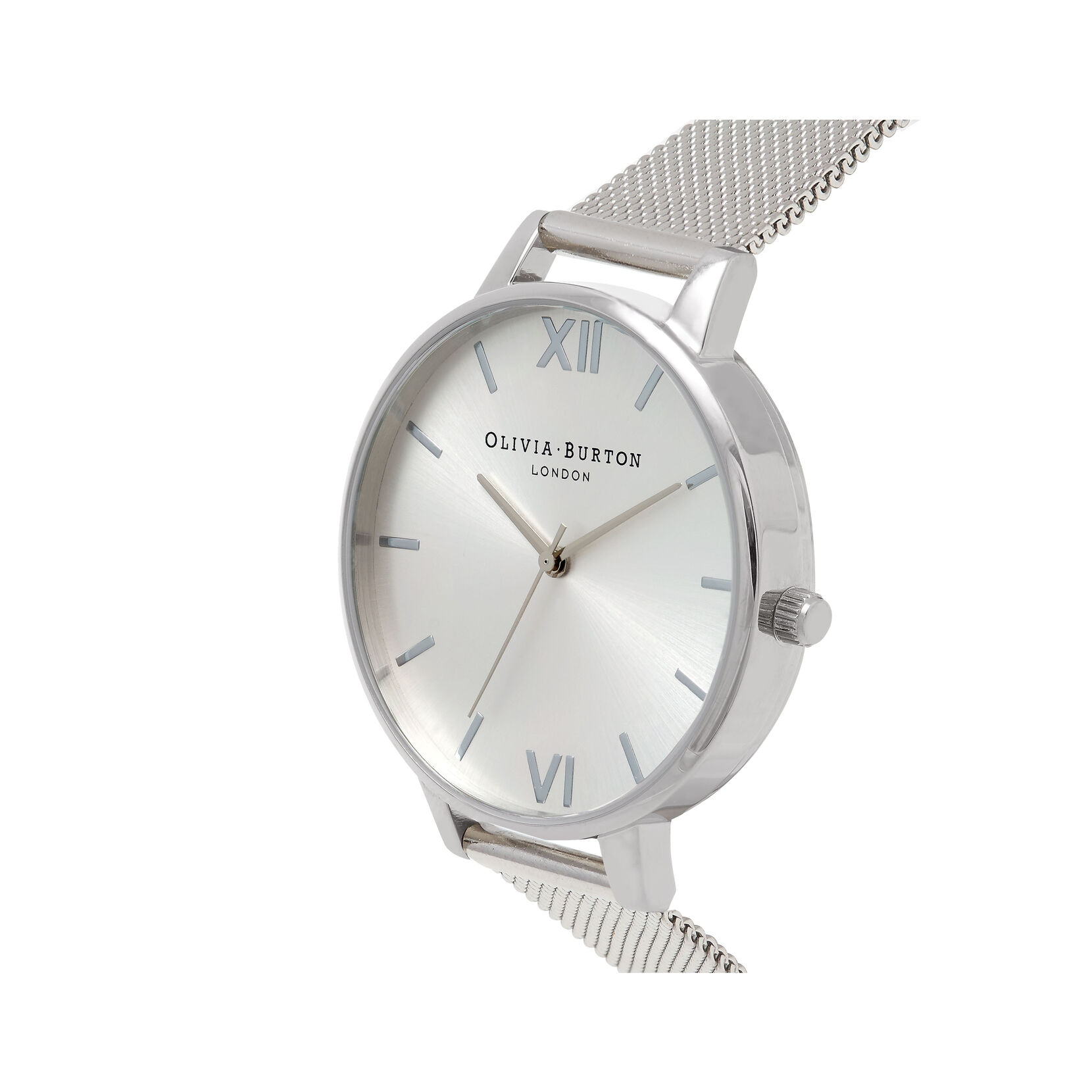 Silver Sunray Mesh Watch