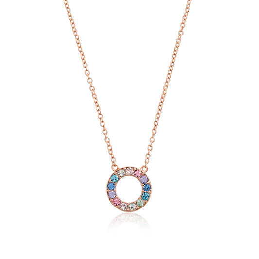 Rose Gold Rainbow Halo Necklace