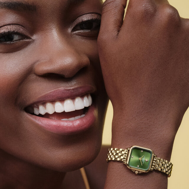 20mm Mini Grosvenor Deep Green & Gold Bracelet Watch