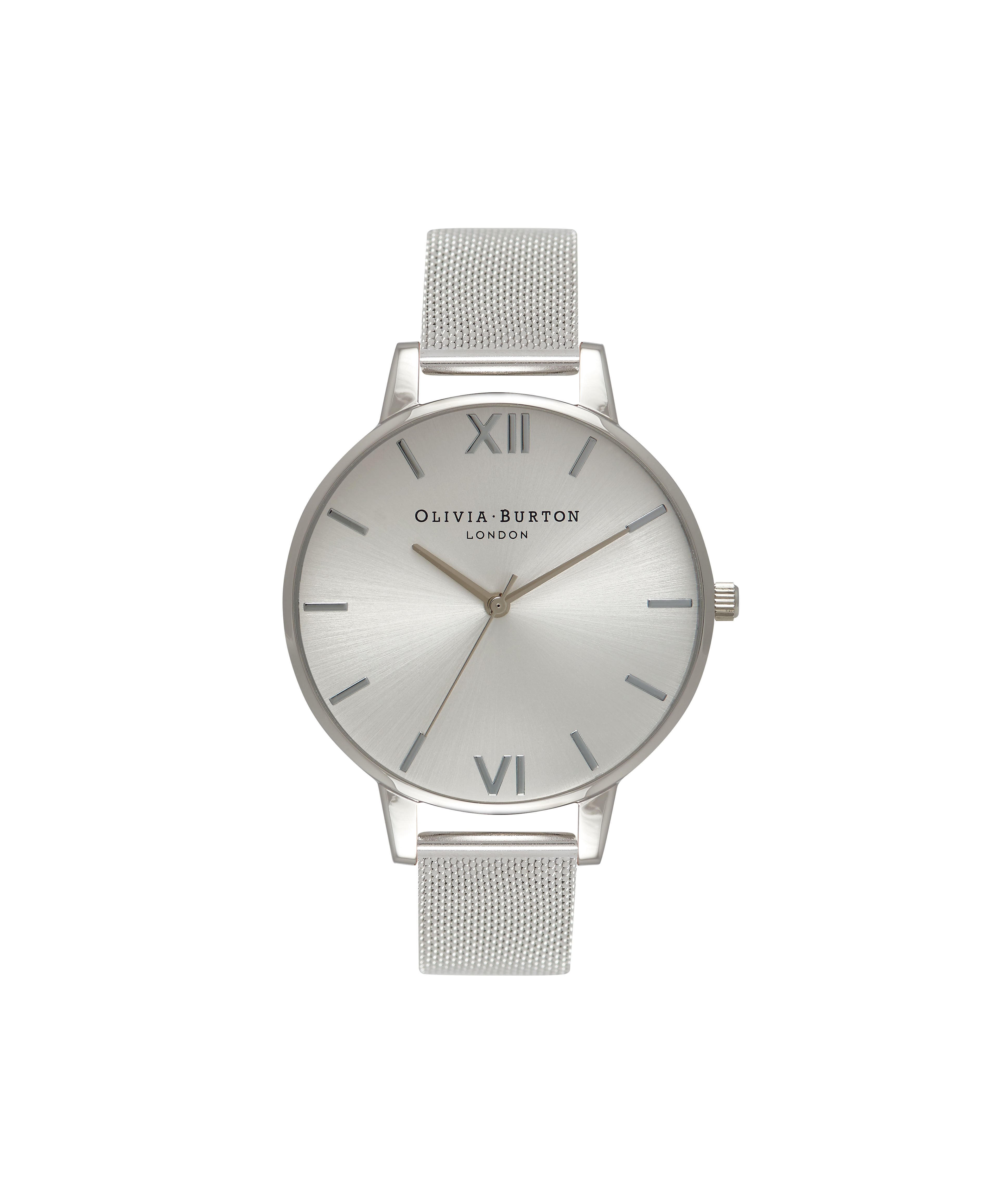 Silver Sunray Mesh Watch