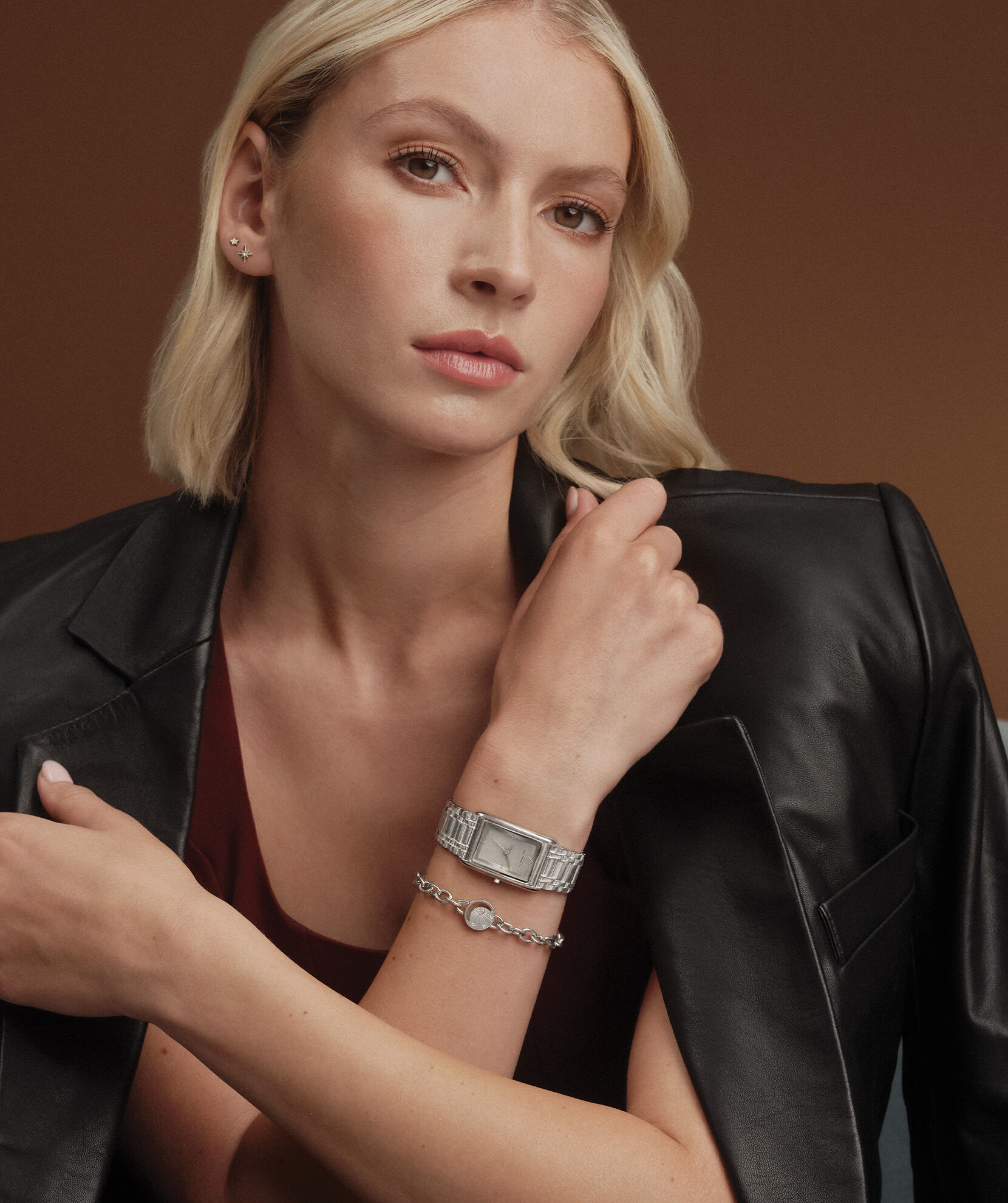 Classic 23mm Grove Dove Grey & Silver Bracelet Watch & Celestial