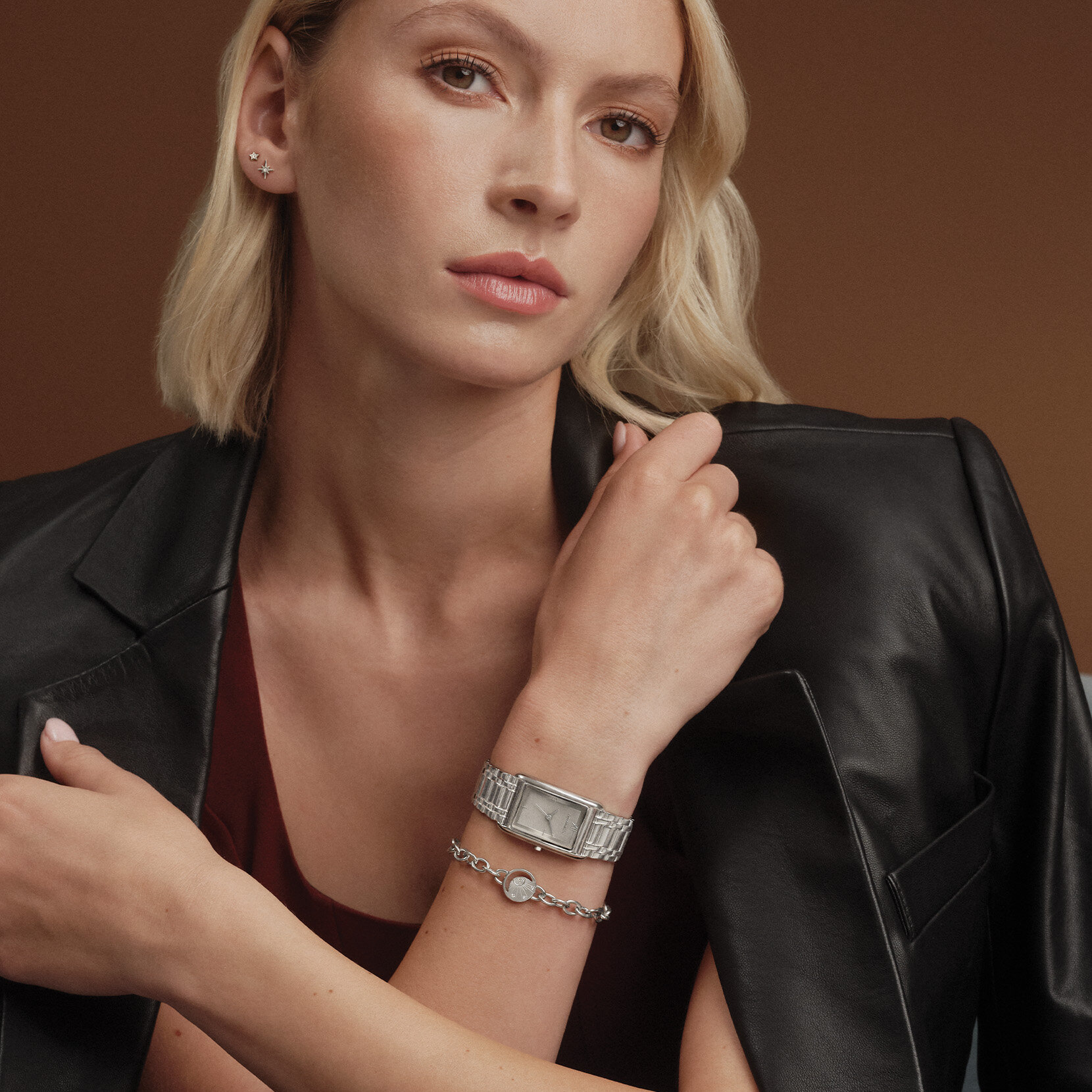 23mm Grove Dove Grey & Silver Bracelet Watch & Celestial Sun Bracelet Gift Set