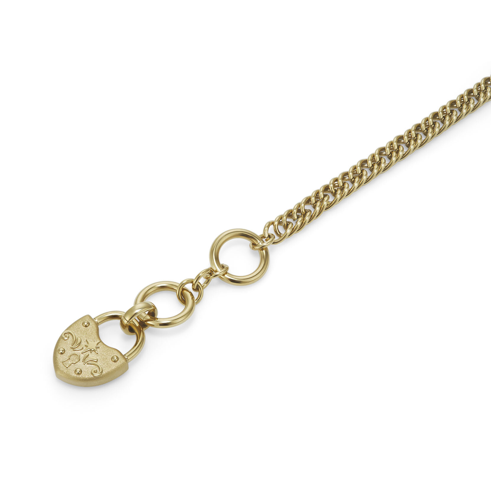 Lock Heart Gold Plated Toggle Bracelet
