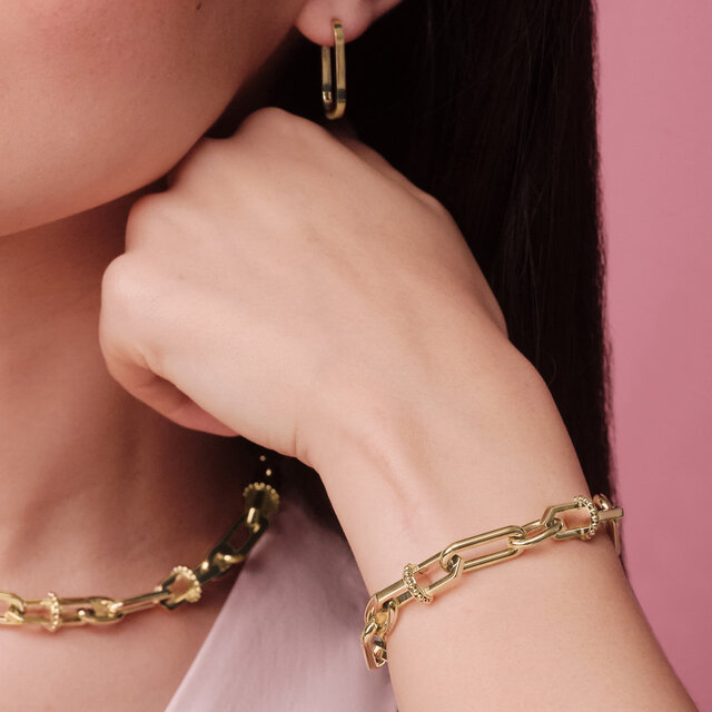 Anchor Link Gold Plated Bracelet