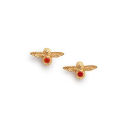 Celebration Stones Celebration Bee Studs Gold & Red Agate (July)