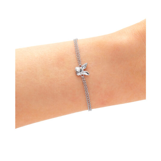 3D Bunny Chain Bracelet Silver