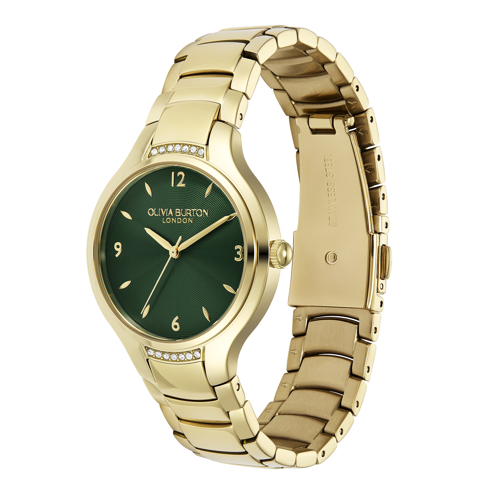 34mm Lea Forest Green & Gold Bracelet Watch