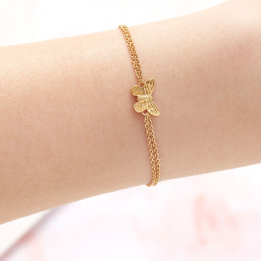 3D Butterfly Chain Bracelet Gold