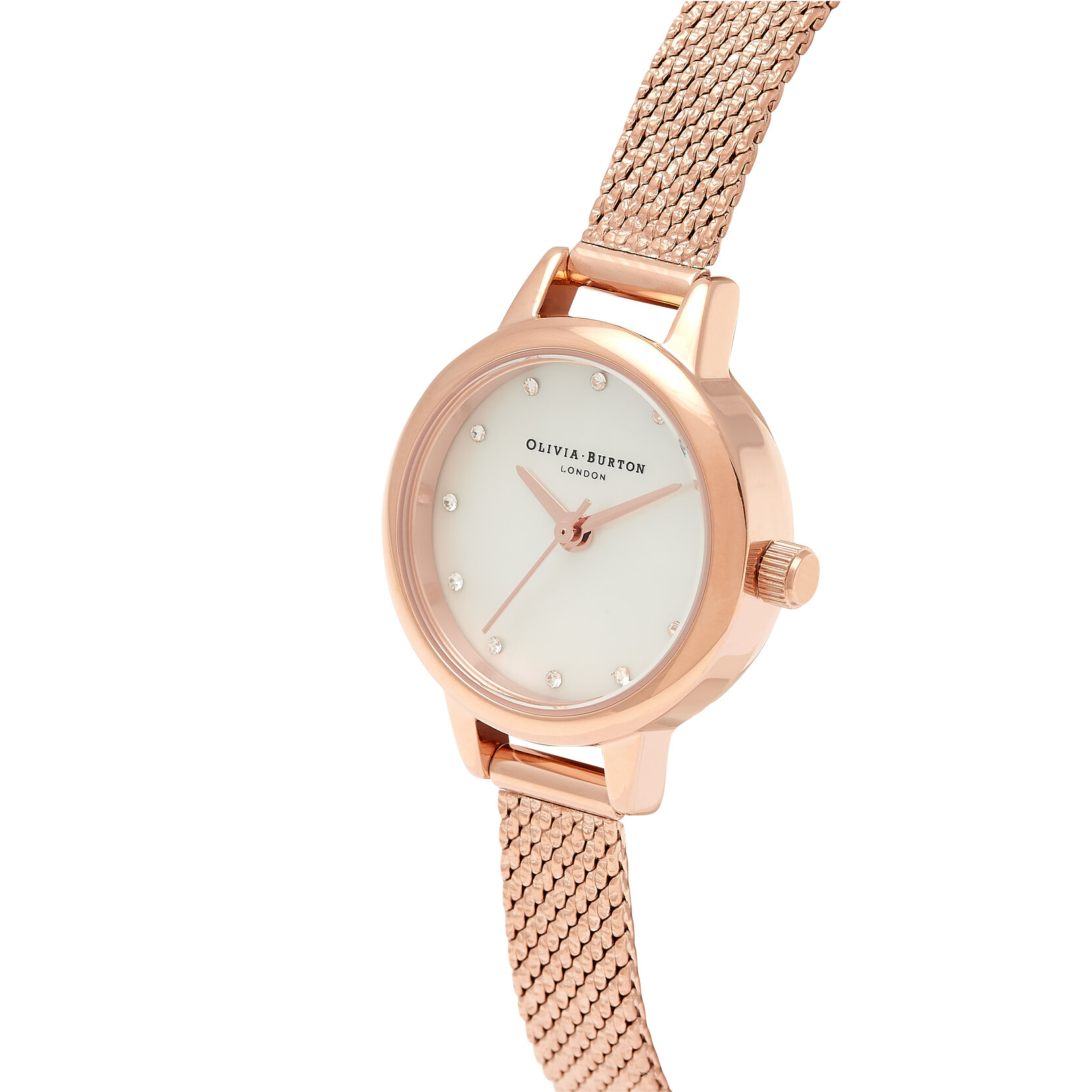 23mm White & Rose Gold Mesh Watch