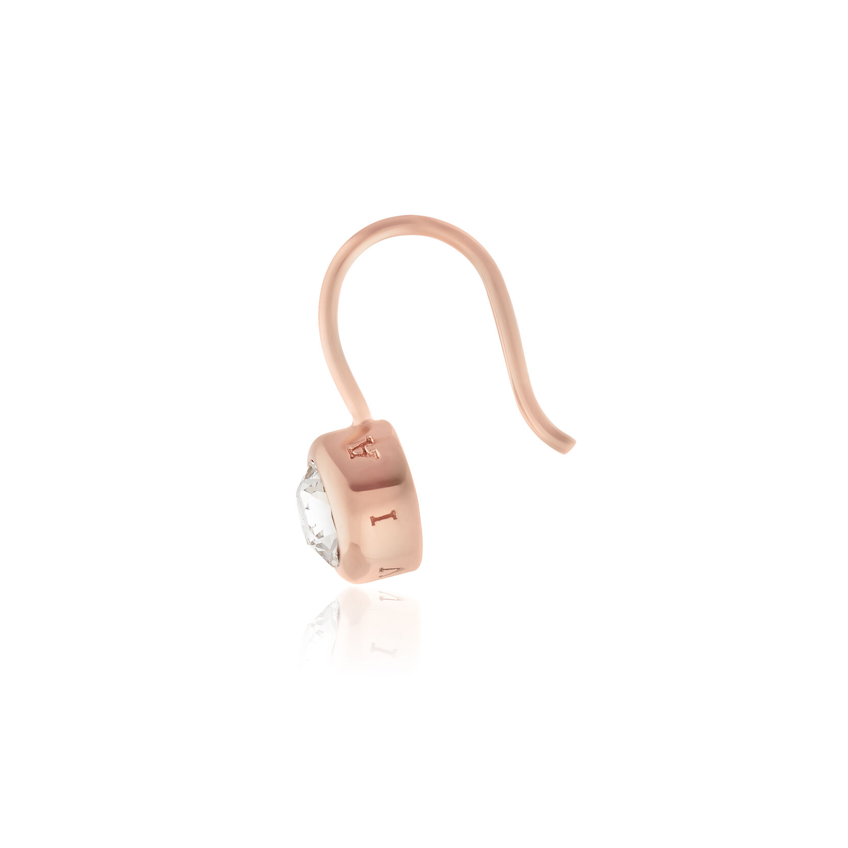 Rose Gold Bezel Drop Earrings