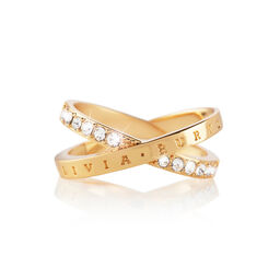 Bejewelled Interlink Ring Gold