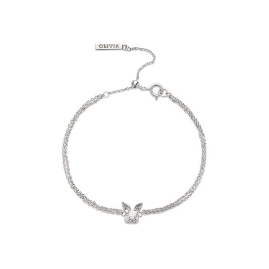 3D Bunny Chain Bracelet Silver
