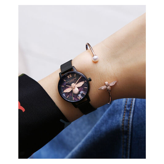 After Dark 3D Bee Midi Dial Watch