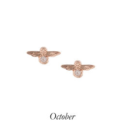 Celebration Bee Studs Rose Gold & Rose Quartz